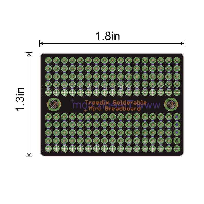 Treedix 9pcs Mini Solderable BreadBoard PCB Prototype Shield Board Double Sided Tinned Gold Plated Holes Compatible with Arduino Kit Raspberry Pi(Mode 4) - Image 5